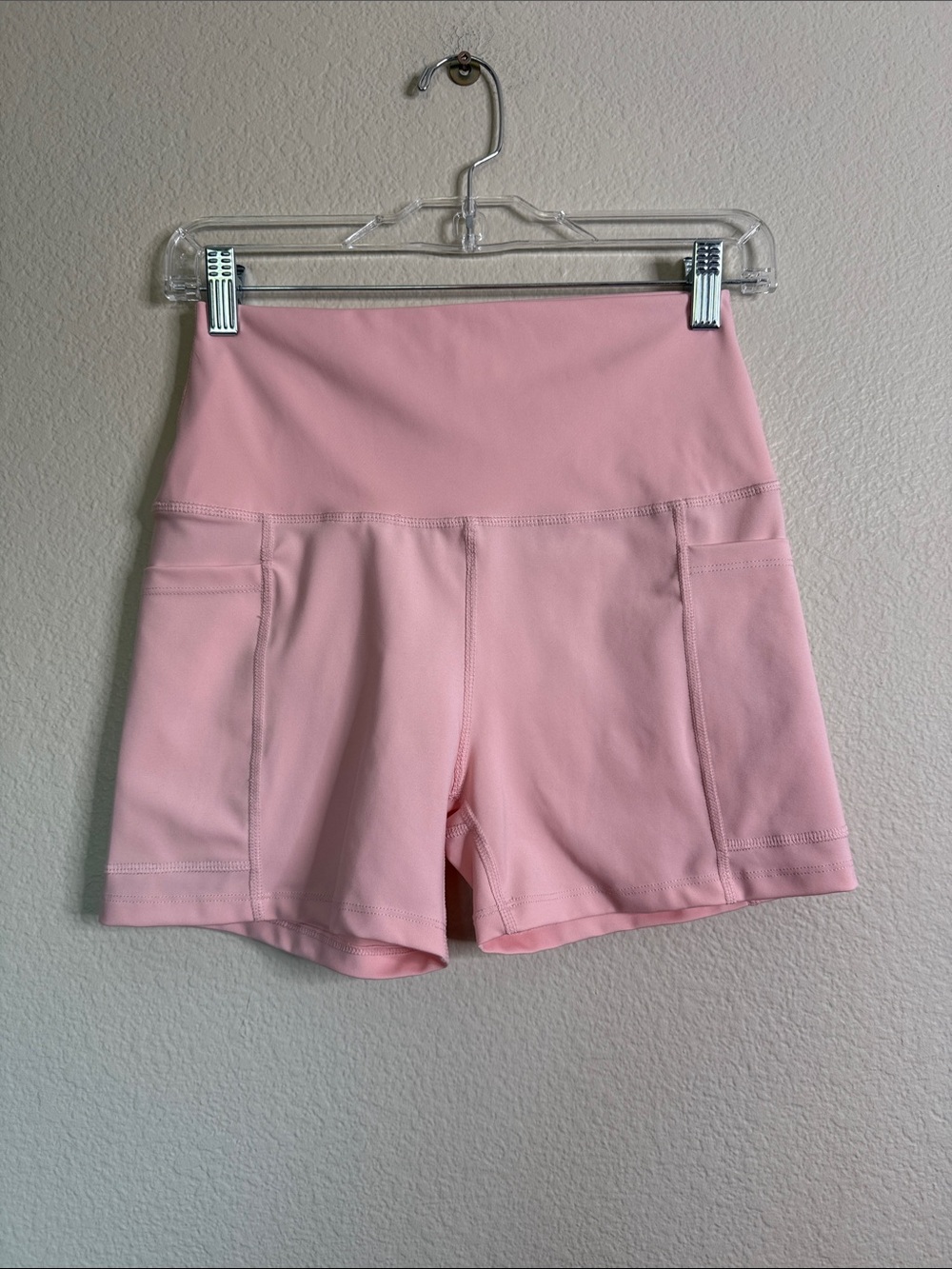Wildfox bike shorts pockets women's large High-Waist Pink Athletic